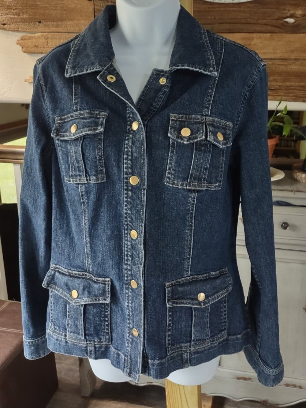 Jones New York Sport Stretch Jean Jacket Size M